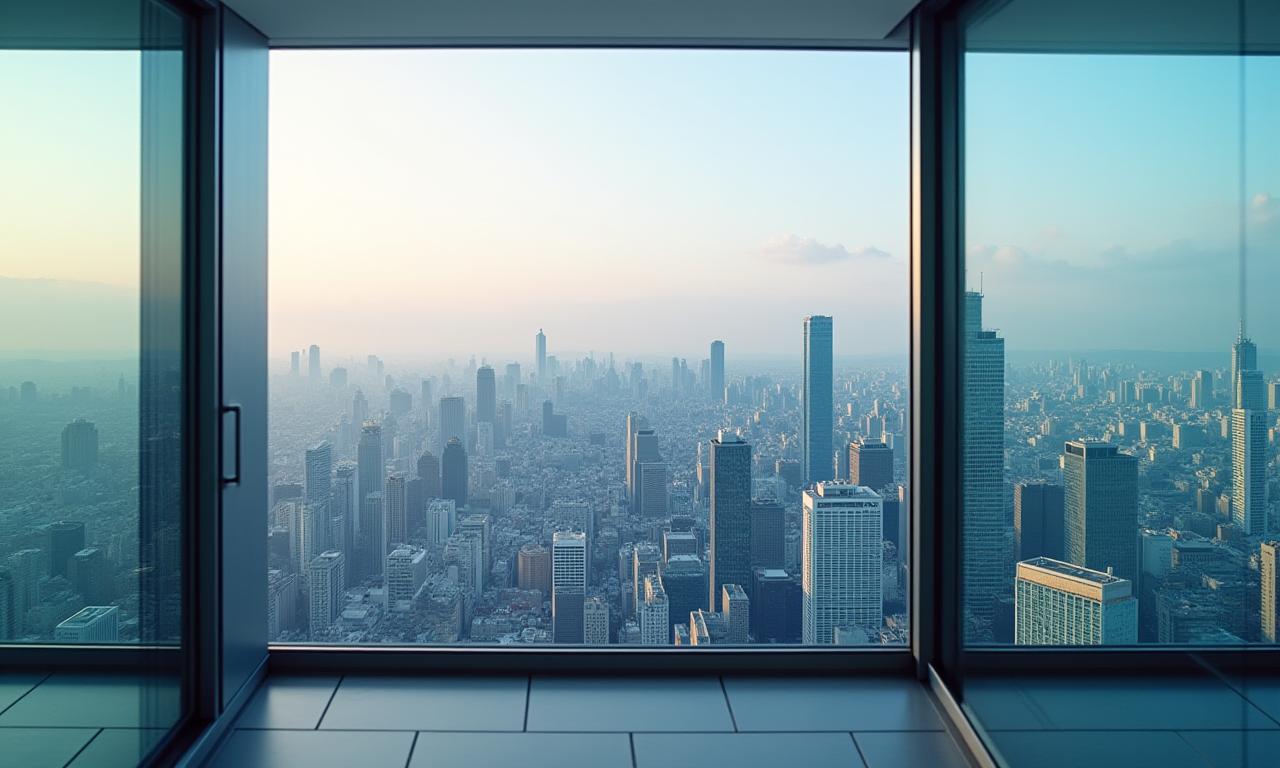 最新の東京オフィスから望む躍動的な都市の風景